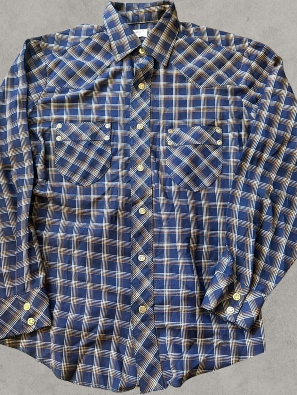 Vintage 90s Wrangler Plaid Patterned Button Up Collared Shirt Men Medium Striped